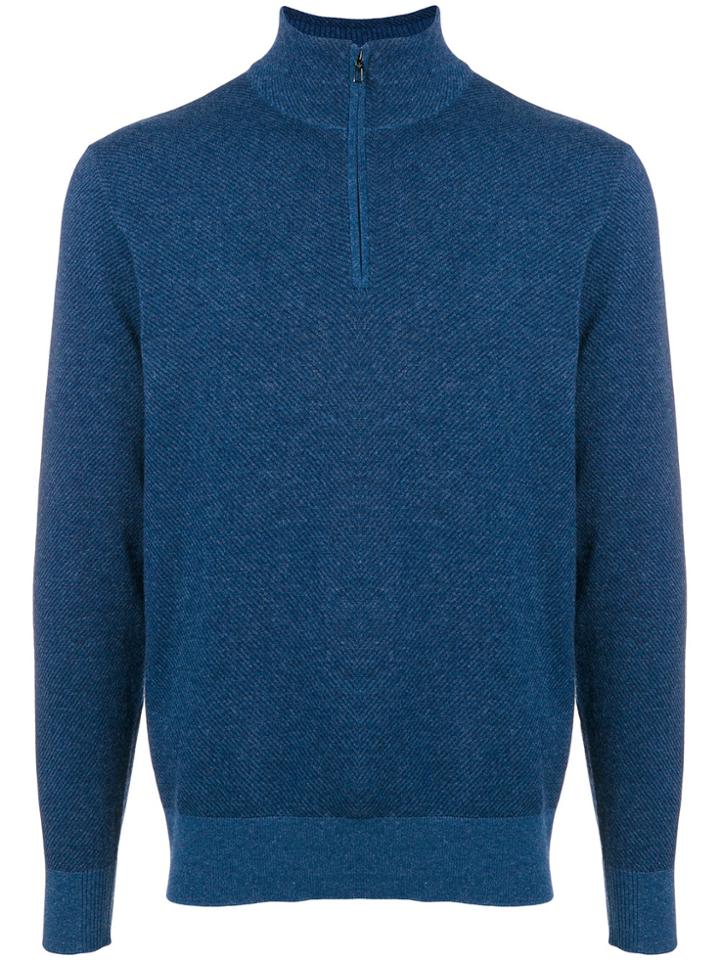 Loro Piana Cashmere High Neck Sweater - Blue