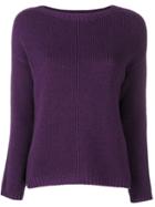 Aragona Slash Neck Sweater - Purple