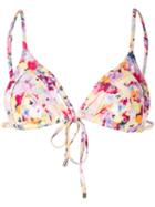 Peony Floral Print Triangle Bikini - Multicolour