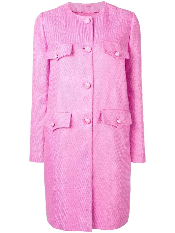 Ermanno Scervino Single Breasted Midi Coat - Pink