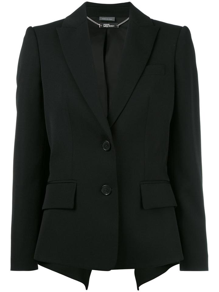 Alexander Mcqueen Kickback Blazer, Women's, Size: 42, Black, Virgin Wool/cupro