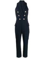 Balmain Double-breasted Jumpsuit - Blue