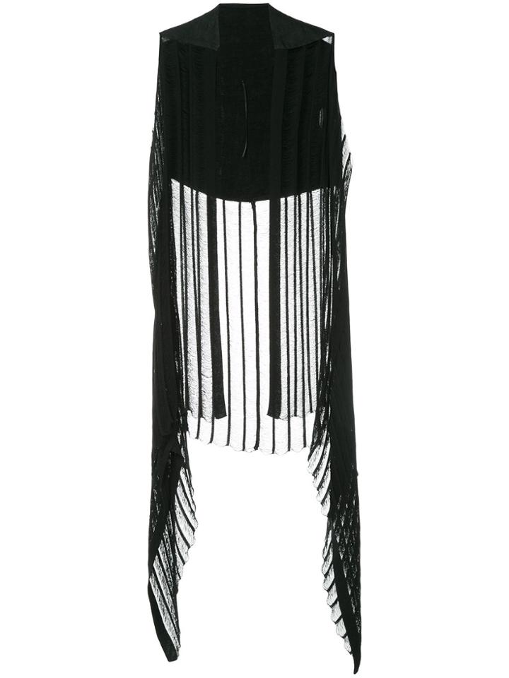 Masnada Long Asymmetric Waistcoat - Black