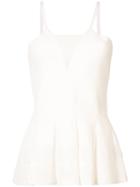 Roland Mouret - Slim-fit Peplum Blouse - Women - Polyester/viscose - M, White, Polyester/viscose