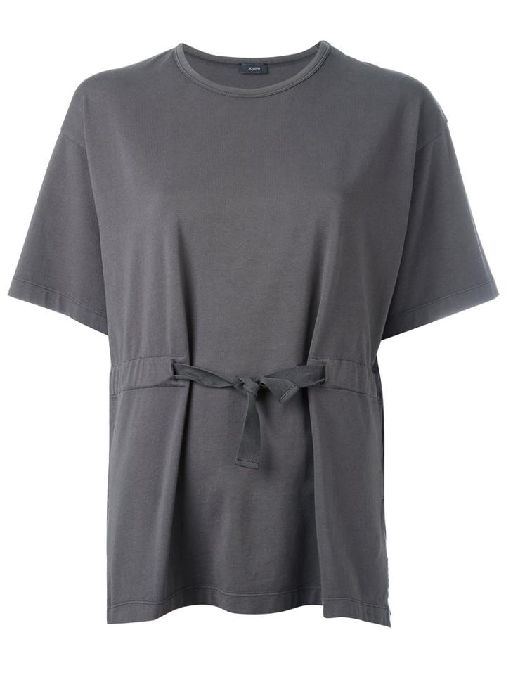 Joseph - Tie Detail T-shirt - Women - Cotton/spandex/elastane - S, Grey, Cotton/spandex/elastane