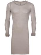 Rick Owens - Long Ribbed Top - Men - Silk/viscose - S, Grey, Silk/viscose