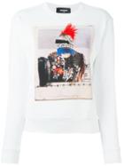 Dsquared2 Photo Print Sweatshirt, Women's, Size: Medium, White, Cotton