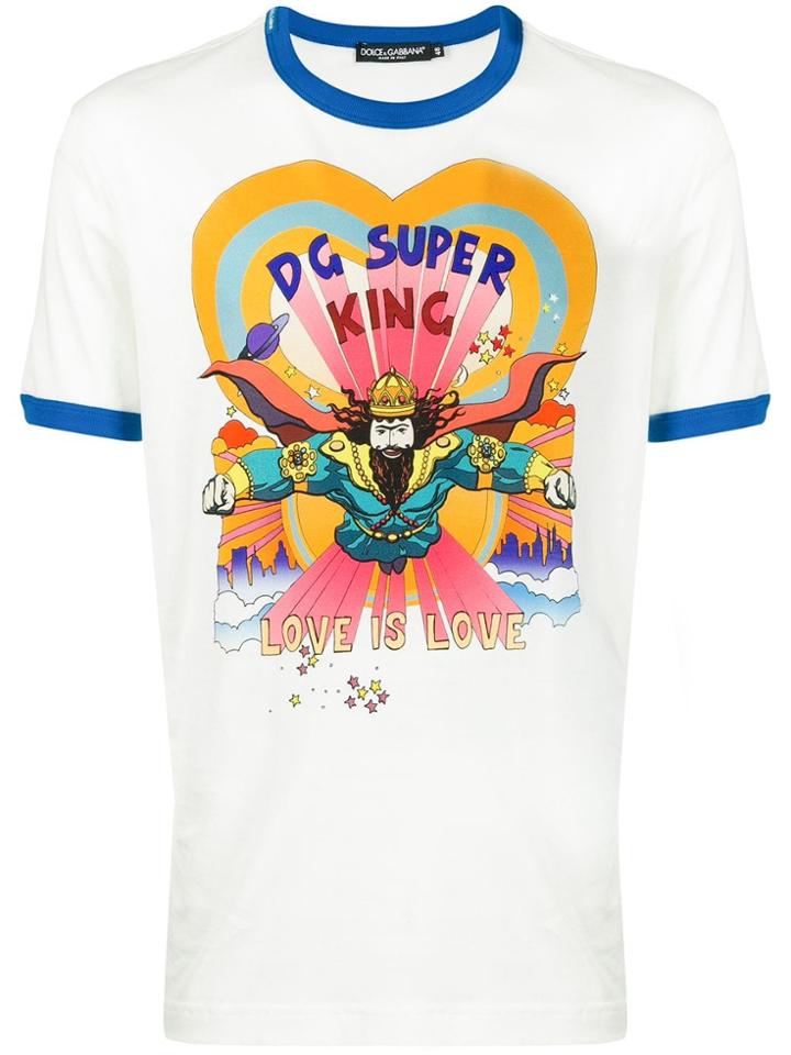 Dolce & Gabbana Dg Super King Graphic Print T-shirt - Neutrals