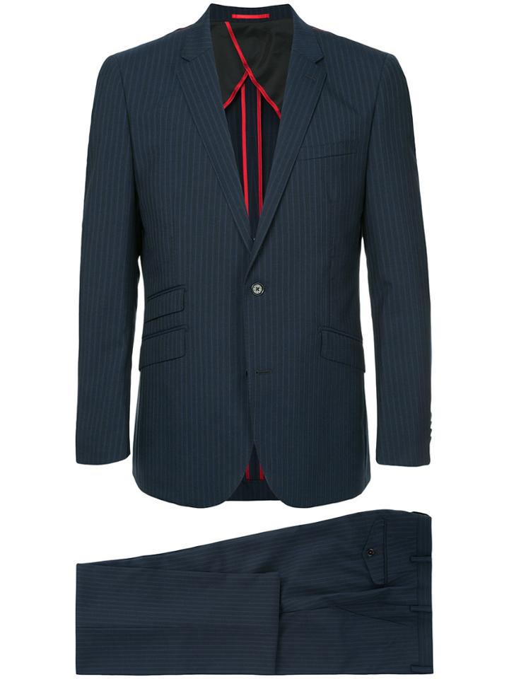 Loveless Two Piece Pinstripe Suit - Blue