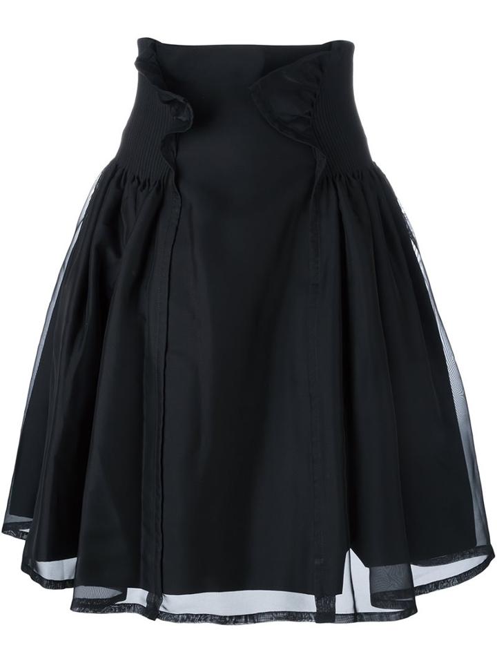 Comme Des Garçons Noir Kei Ninomiya High-waist Skirt, Women's, Size: Small, Black, Cupro/polyester