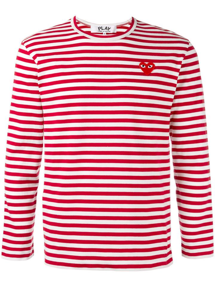 Comme Des Garçons Play Breton Stripe T-shirt, Men's, Size: Small, Red, Cotton
