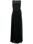 Liu Jo Sheer Pleated Evening Gown - Black