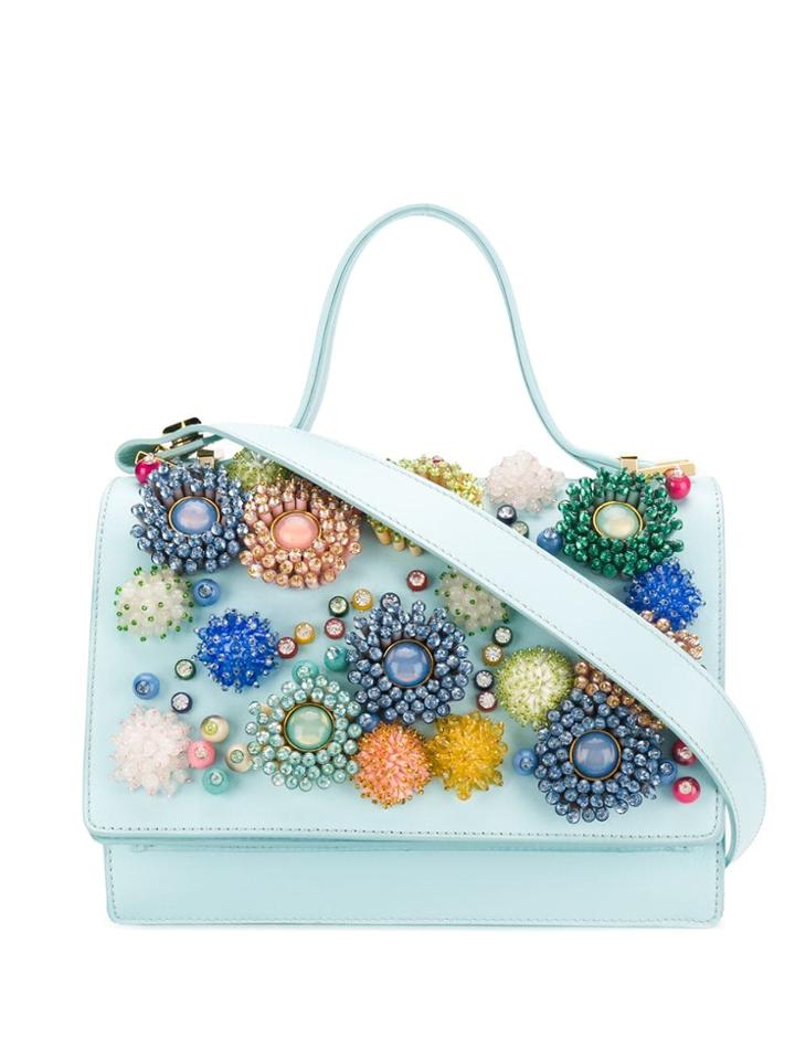 Giancarlo Petriglia Bead Appliqué Tote - Blue