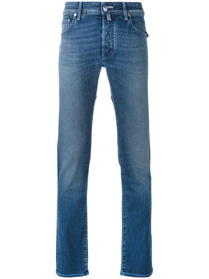 Slim Fit Jeans - Men - Cotton/polyester/spandex/elastane - 40, Blue, Cotton/polyester/spandex/elastane, Jacob Cohen