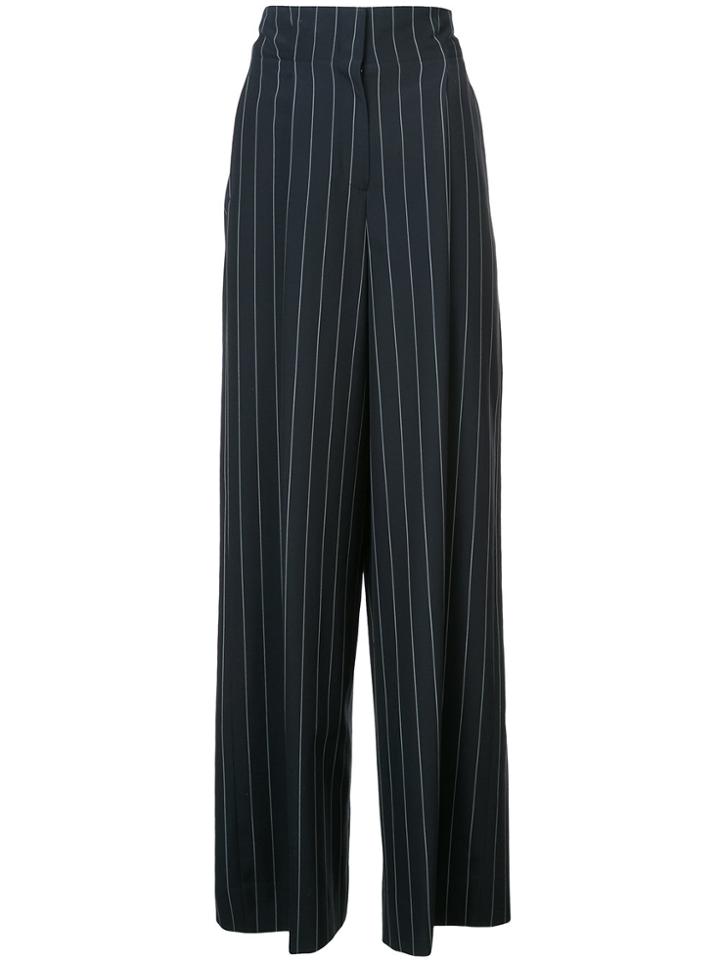 Juun.j Pinstripe Flared Trousers - Blue