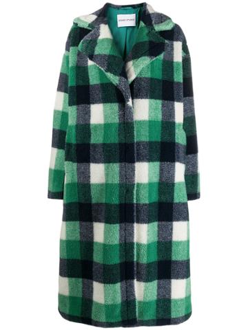 Stand Studio Checked Overcoat - Green