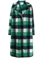 Stand Studio Checked Overcoat - Green