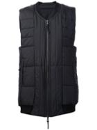 11 By Boris Bidjan Saberi Quilted Zipped Vest, Men's, Size: Xl, Black, Polyamide