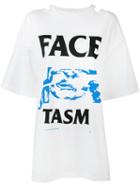 Facetasm - Open-back Printed T-shirt - Women - Cotton/nylon/rayon - One Size, White, Cotton/nylon/rayon
