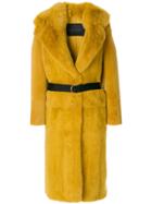 Blancha Fur Coat - Yellow & Orange
