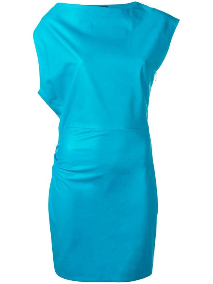 Versace Asymmetric Mini Dress - Blue