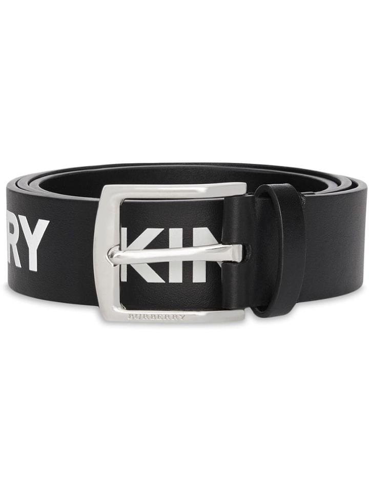 Burberry Kingdom Print Leather Belt - Black