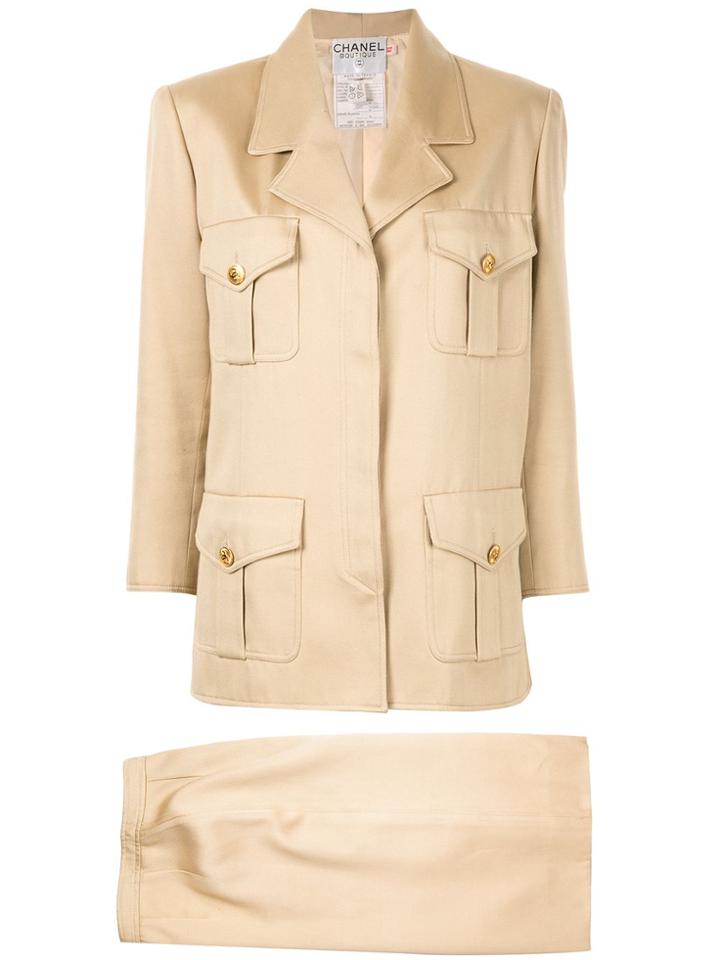 Chanel Pre-owned Setup Skirt Suit - Brown