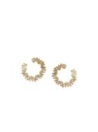 Suzanne Kalan 18kt Yellow Gold Medium Spiral Diamond Baguette Earrings