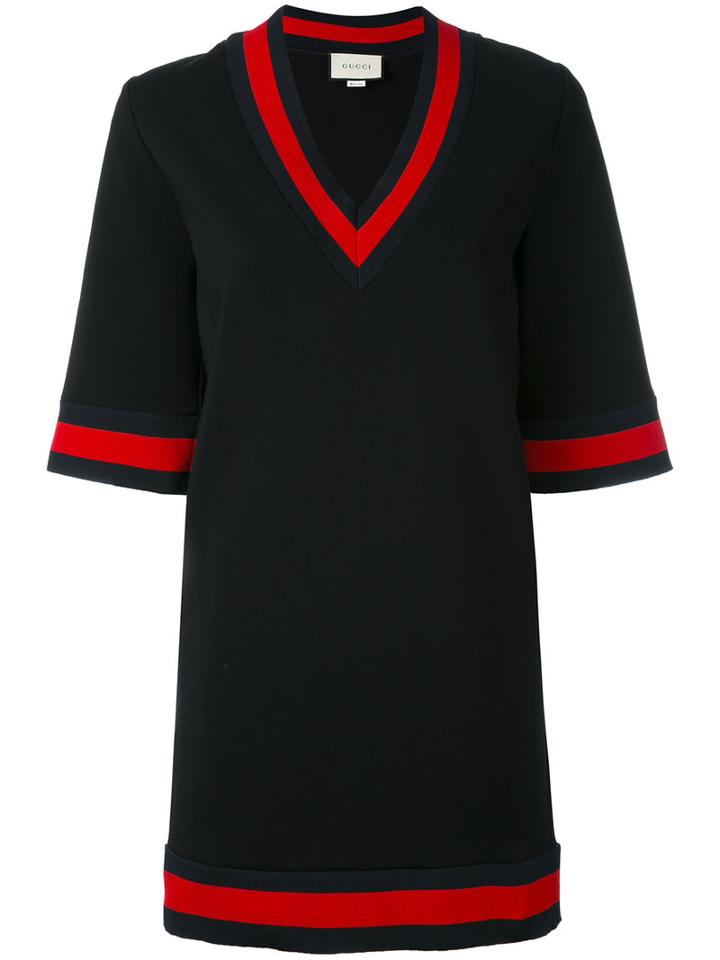 Gucci - Contrast Trim Dress - Women - Polyamide/spandex/elastane/viscose - M, Black, Polyamide/spandex/elastane/viscose