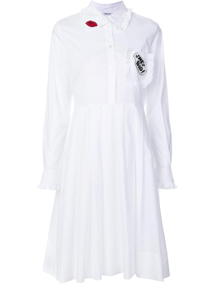 P.a.r.o.s.h. Scalloped Patch-appliqué Shirt Dress - White