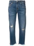 R13 Straight Cut Distressed Jeans - Blue
