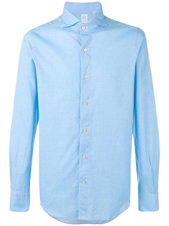 Finamore 1925 Napoli - 'tokyo' Shirt - Men - Cotton - M, Blue, Cotton