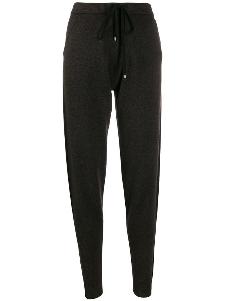 Blumarine Ribbed Waistband Tapered Trousers - Black