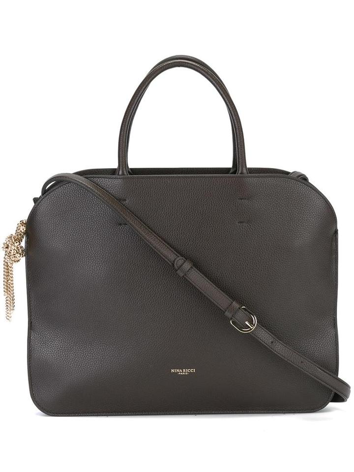 Nina Ricci Medium Flat Tote, Women's, Brown, Calf Leather