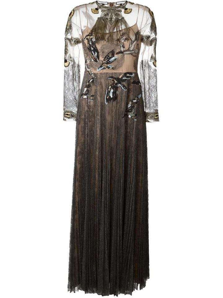 Valentino Bird Embellished Evening Dress