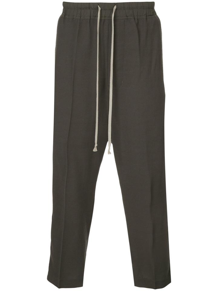 Rick Owens Cropped Drawstring Trousers - Green