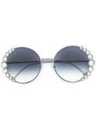 Fendi Eyewear Crystal Embellished Sunglasses - Silver