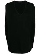 Theory V-neck Sleeveless Cape - Black