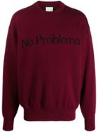 Aries Loose-fit 'no Problemo' Jumper - Red