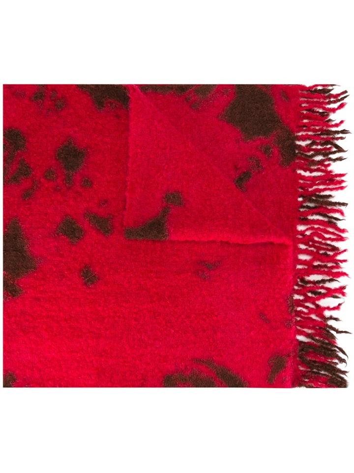 Suzusan Boucle Knit Scarf, Women's, Red, Polyamide/alpaca