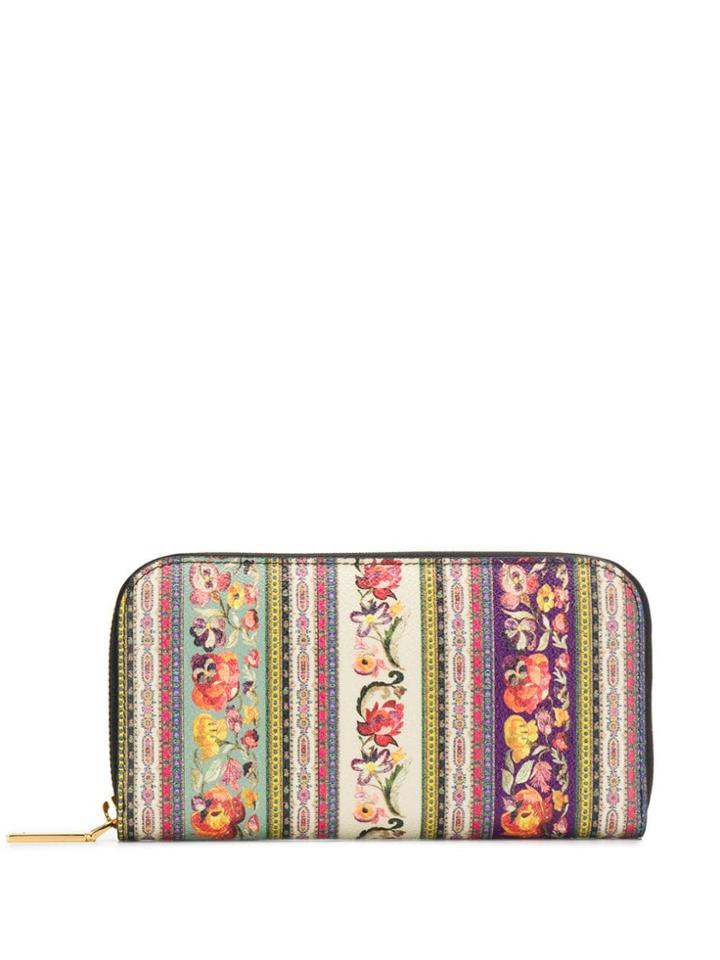 Etro Floral Print Wallet - Purple