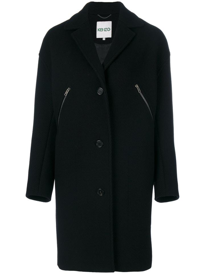 Kenzo Oversize Single-breasted Coat - Black