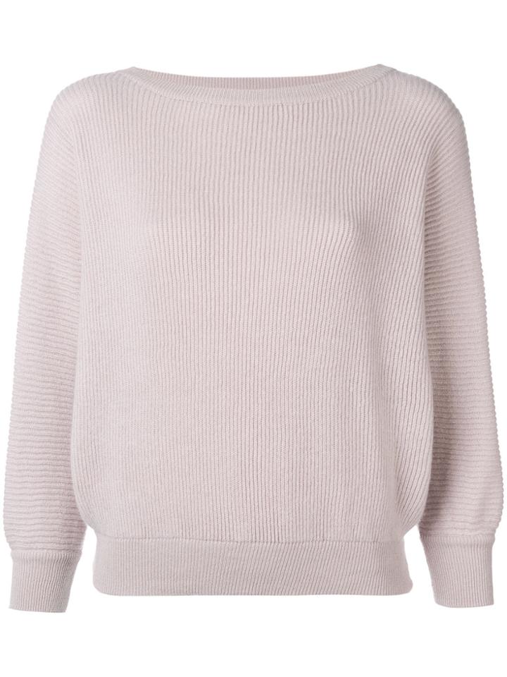 Liska Cropped Ribbed Jumper - Pink & Purple