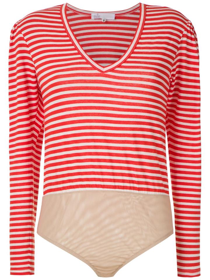 Nk Striped Bodysuit - Red