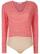 Nk Striped Bodysuit - Red