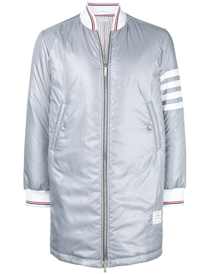 Thom Browne 4-bar Down Fill Long Ripstop Bomber - Grey