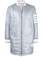 Thom Browne 4-bar Down Fill Long Ripstop Bomber - Grey