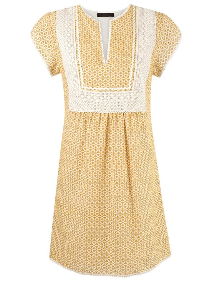 Talie Nk Lace Detail Dress, Women's, Size: 38, Yellow/orange, Cotton