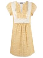 Talie Nk Lace Detail Dress, Women's, Size: 38, Yellow/orange, Cotton