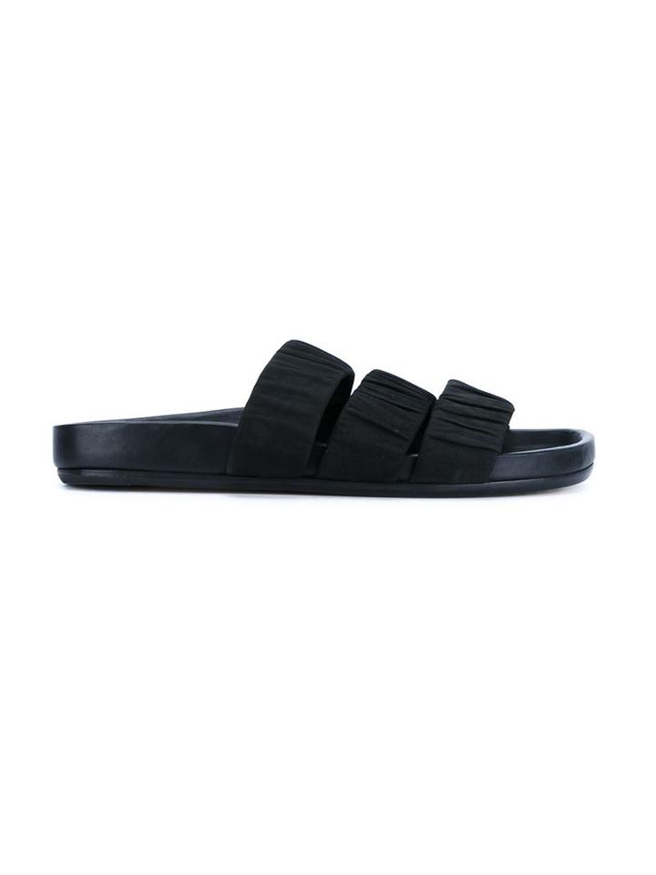 Rick Owens Three Strap Sandals, Men's, Size: 41.5, Black, Leather/suede/rubber